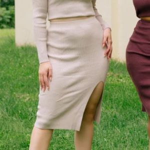 Ribbed Midi Skirt, Abercrombie